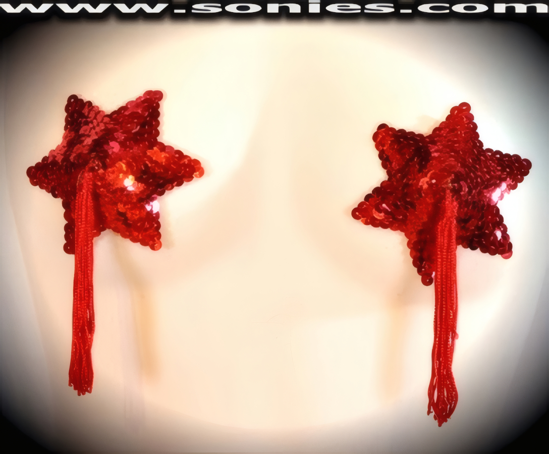 Traviata Glitter Star Sequined Pasties with Tassels