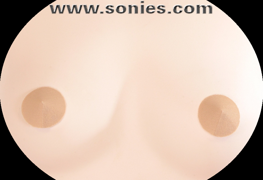 50 Cent mini size nude colored fabric pasties and glue set