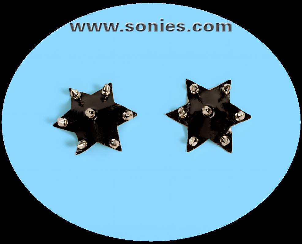 Star shape vinyl pasties with ½-Inch long metal spikes