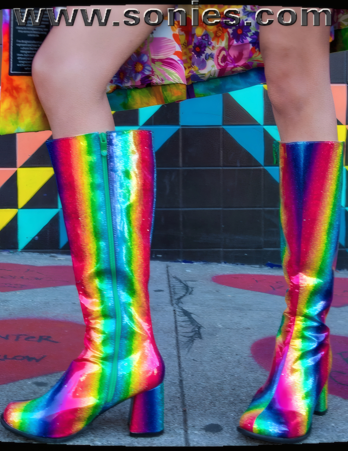 Summer 3-Inch Rainbow Knee-High Boots