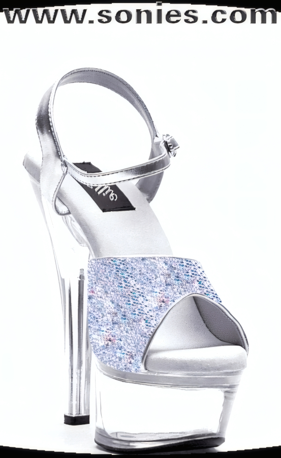 Juliet-G 6-Inch Glitter Vinyl Open-Toe Design Shoes