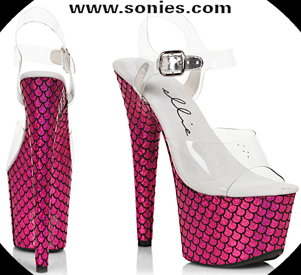 Mermaid 7-Inch Iridescent Platform Sandals