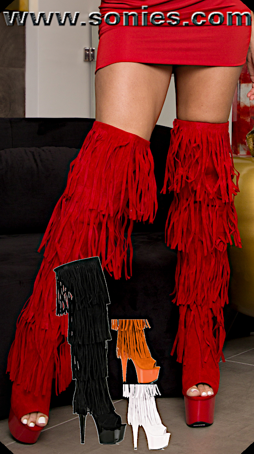 Sequoia 7-inch Stiletto Fringe Thigh-High Boots