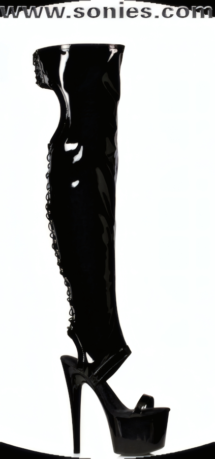 Yvette 7-Inch Open-Heel Thigh-High Boots