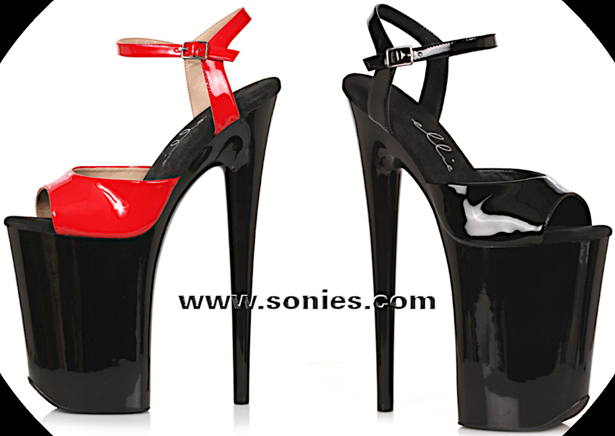 909-Juliet 9-Inch Vinyl Open-Toe Platform Sandals