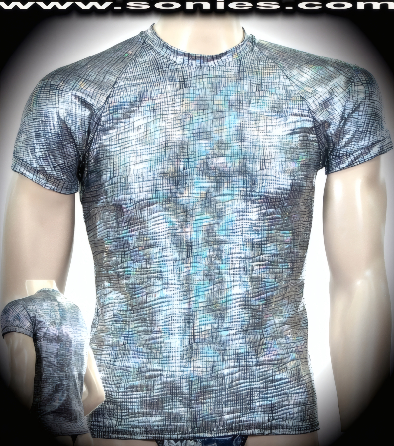 Man's Jaden stretch Cristóbal pattern glitter hologram T-shirt