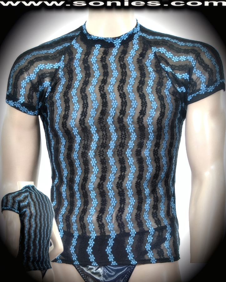 Man's Gregory dual-tone stylized floral mesh Lycra T-shirt