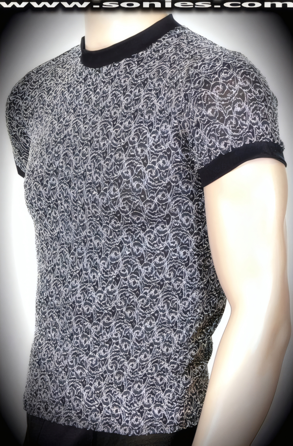 Man's Parnassus floral pucker lace dance-wear shirt