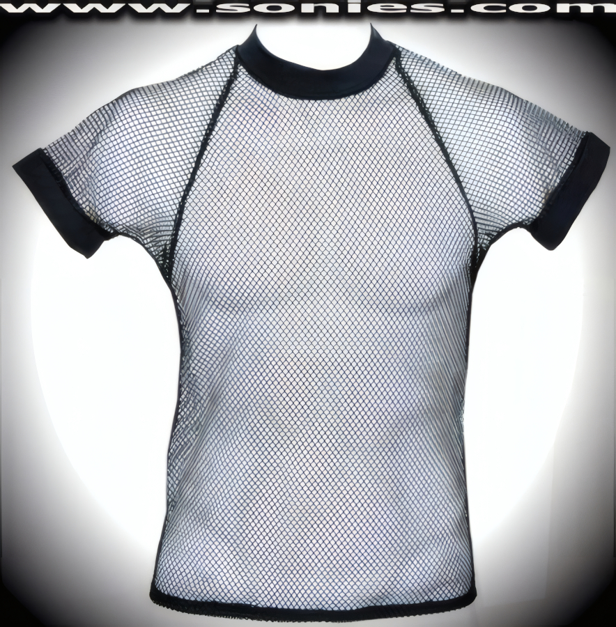 Man's Bietschhorn sheer large net Shimmel dance-wear shirt