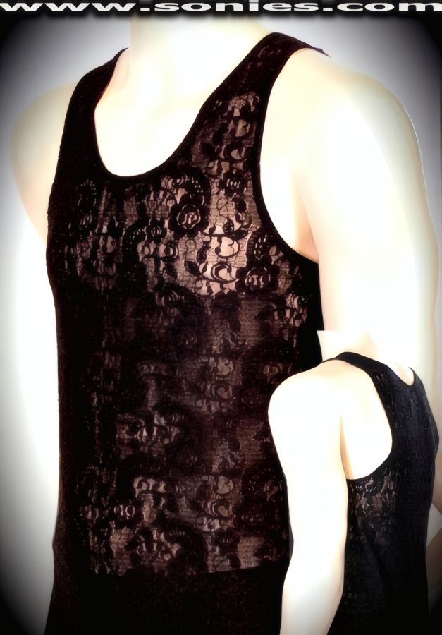 Attila the Hun sheer floral Lycra dance-wear fitness shirt