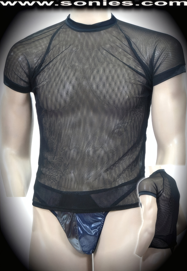 Man's Calaïs fine mesh crewneck short-sleeved T-shirt