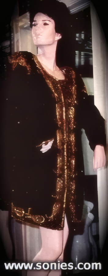 Elegant silk jacket with sequin and beads overlay detailing