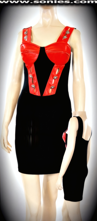 Shelley Leather Lycra Micro-Dress