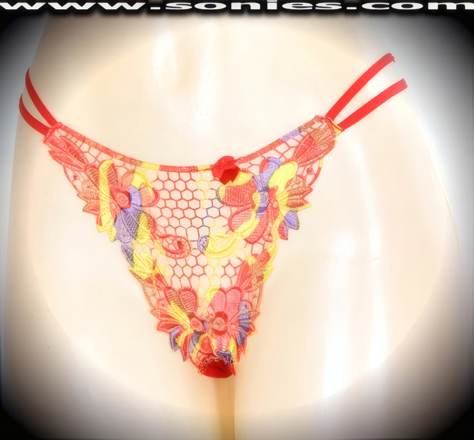 Kangri Low-Rise Lace Floral Thong Panty