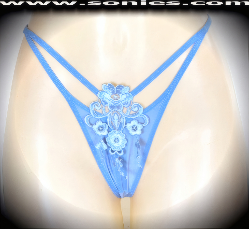 Lhotse Low-Rise Satin Lycra G-String Panty with Floral Detail
