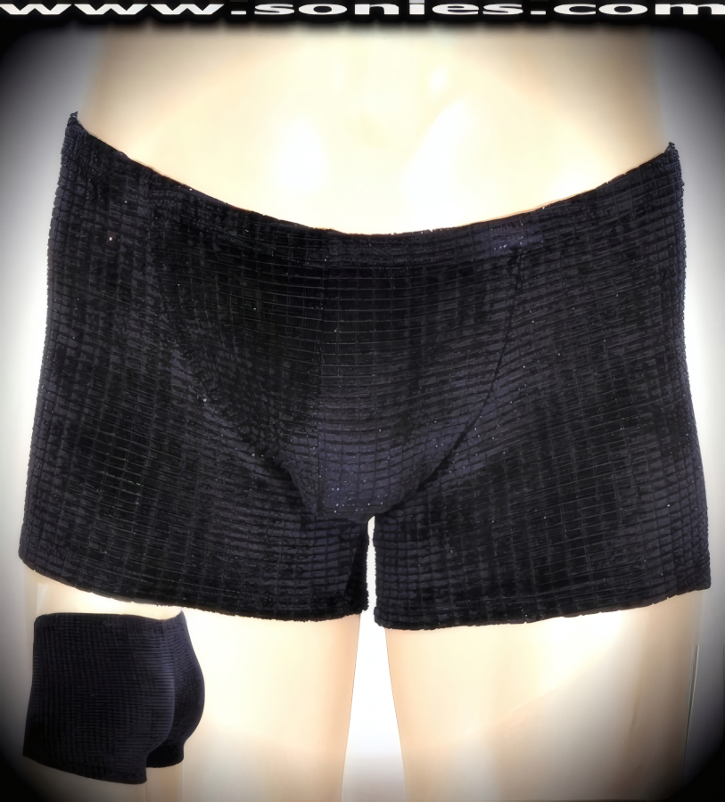 Men's Seriphus glittery waffle-textured velvet dance-wear shorts