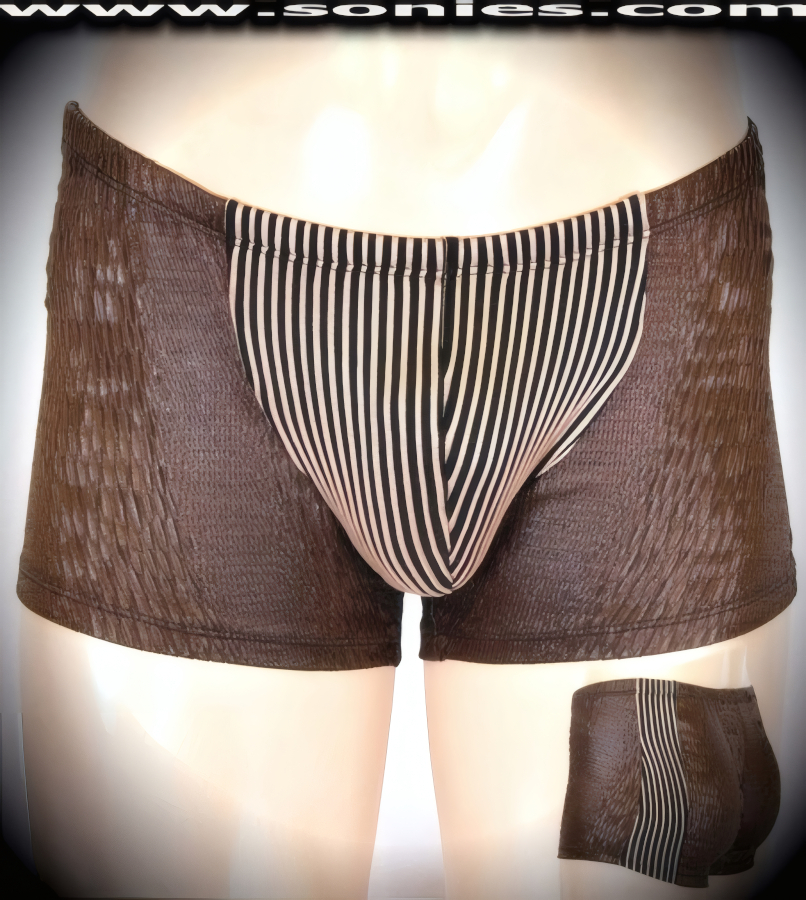 Men's Xenophon pucker Lycra shorts with contrasting stripes
