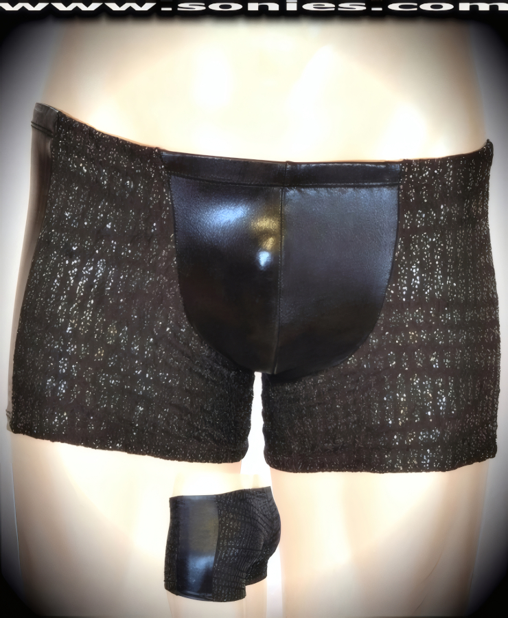 Men's Chryseïs glitter pucker Lycra with Lamé Lycra shorts