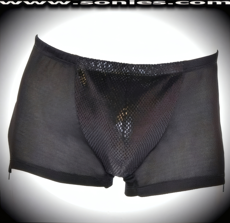 Men's Berwyn sheer brash net with velvet shorts and zipper sides