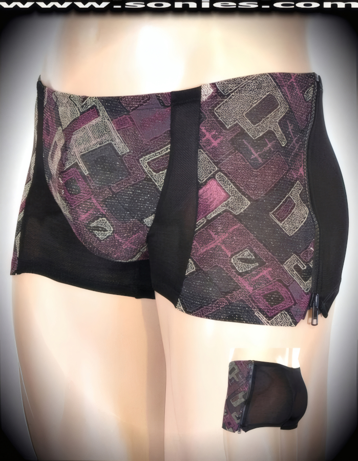 Men's Bel sheer brash net with Lycra shorts and zipper sides