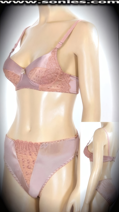 Cocoa Peña exquisitely embroidered bra and panty set