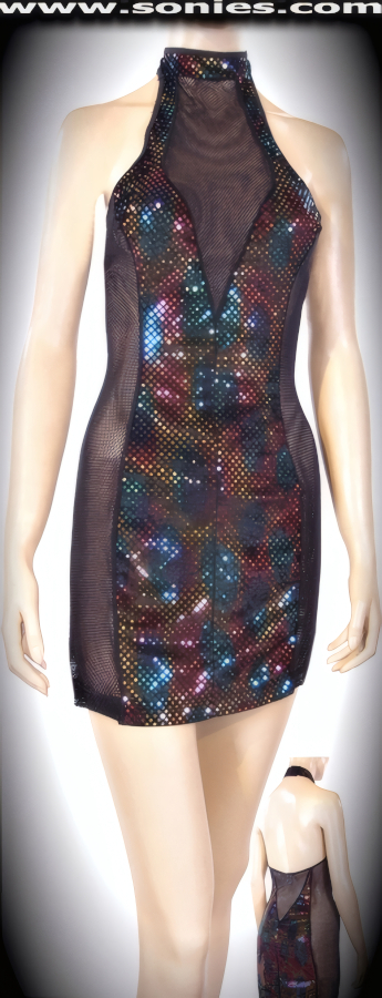 Malory Lycra Halter Micro-Mini Dress