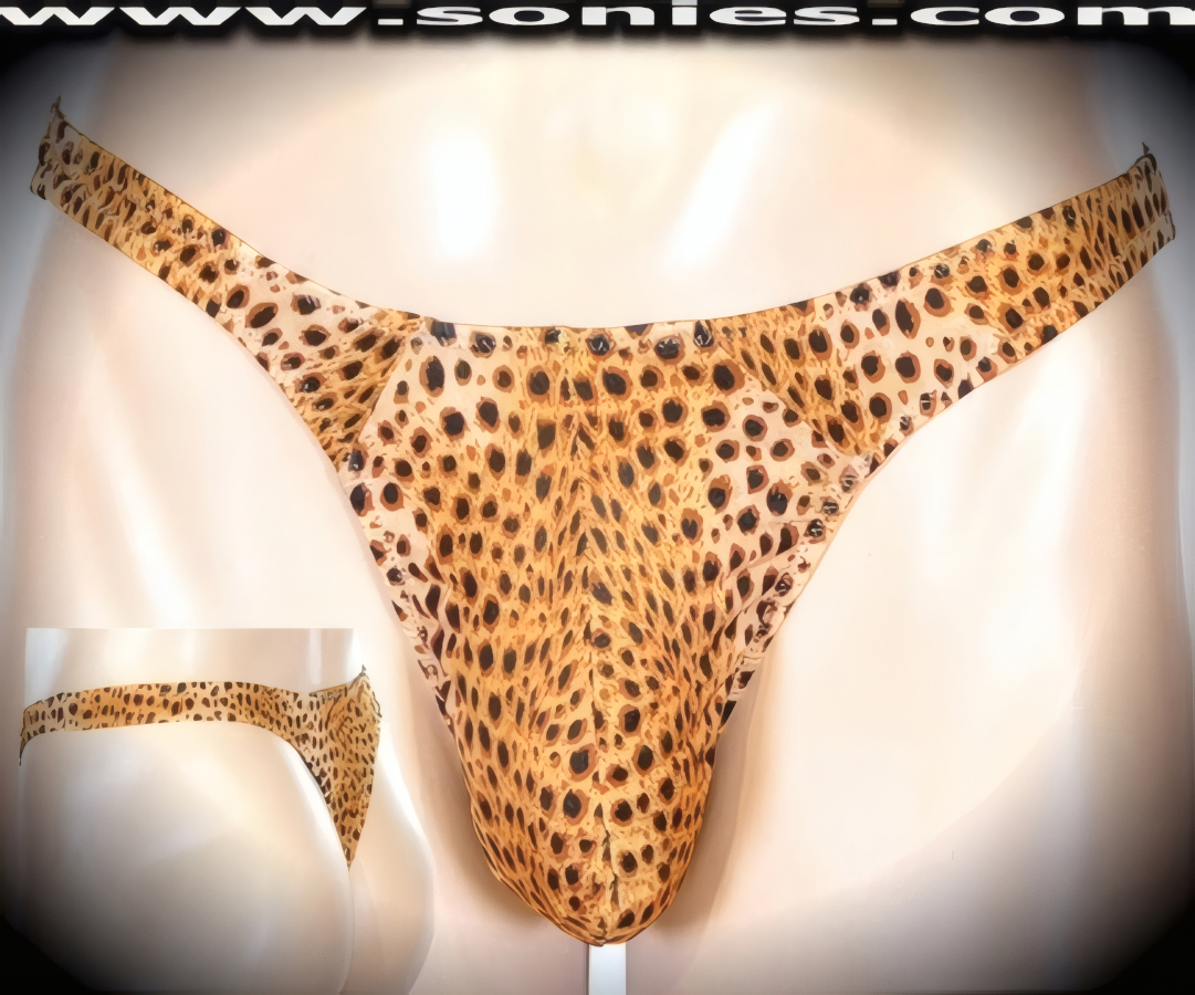 Saurolophus Low-Rise Leopard Print Lycra Men's Thong