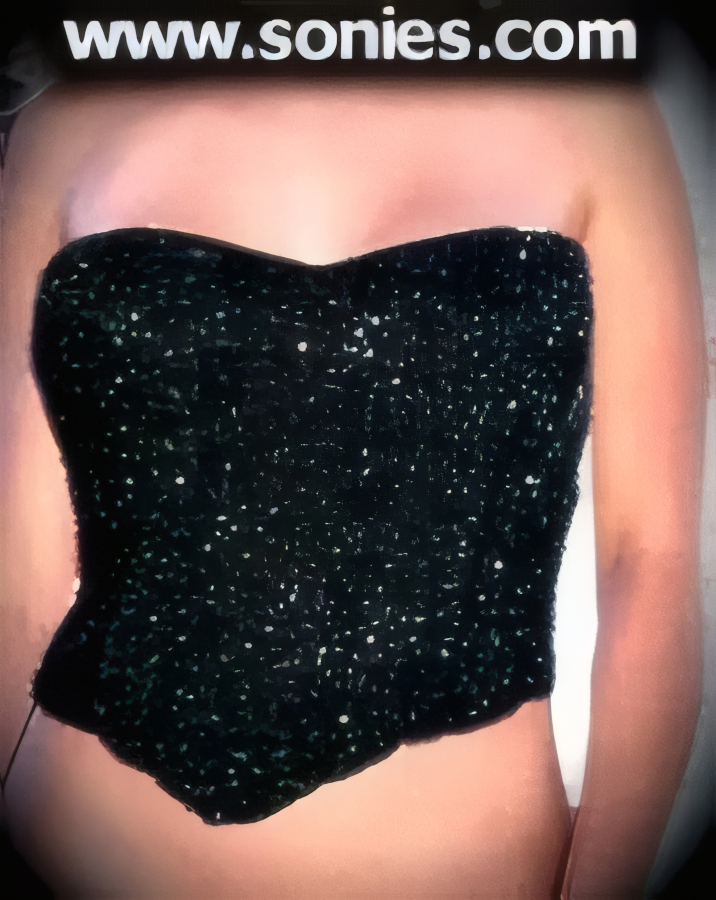 Exquisite sequin and beaded hand-sewn half body bustier