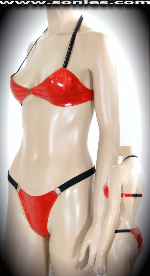 Harmonia Vinyl Halter Top and Thong Set