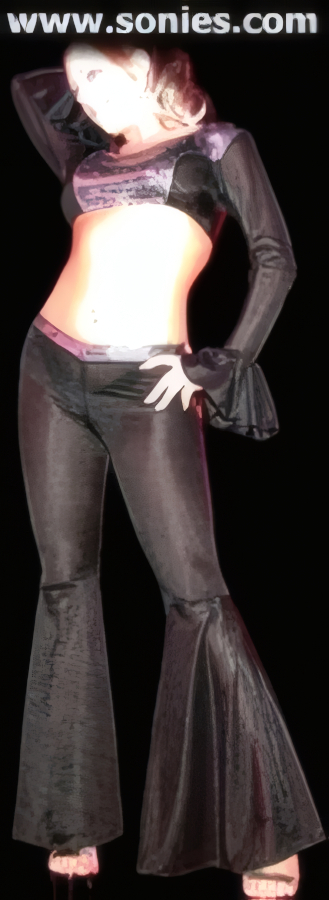 Rhododactylos brash net with hologram crop top and pants set