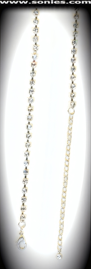 Illustrious belly chain with single row rhinestones