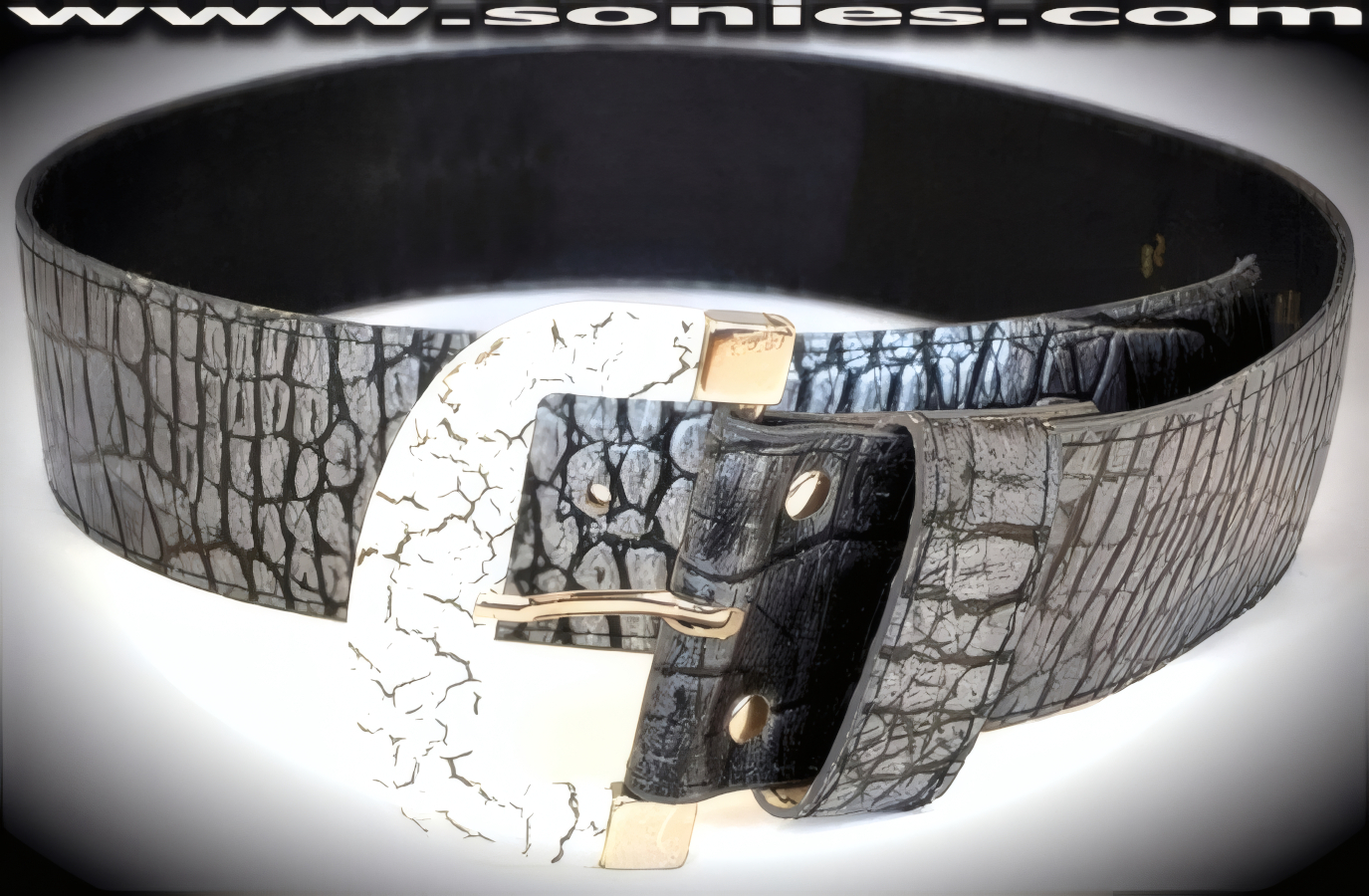 Amphitrite Crocodile Belt with Tusk Buckle