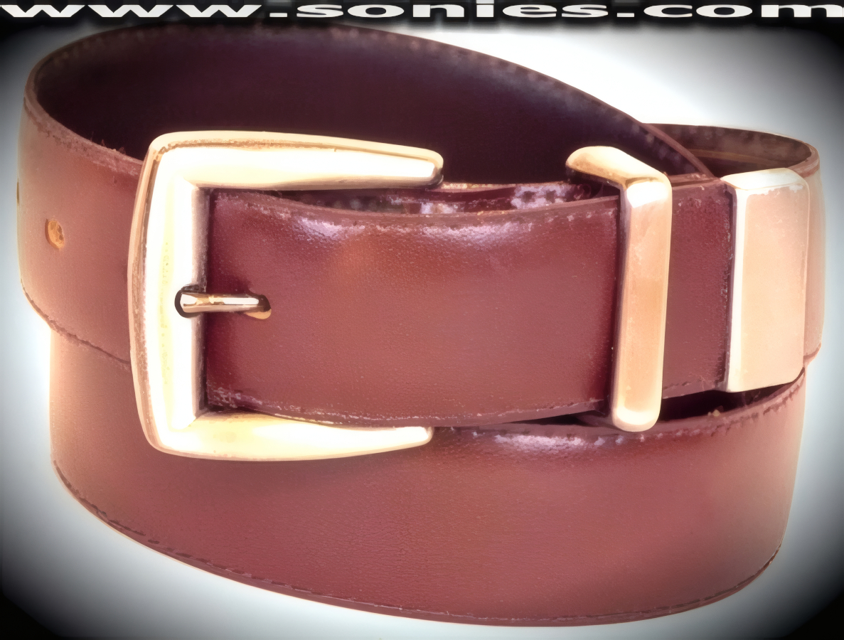 Atlas genuine leather belt with sleek antique silver buckle