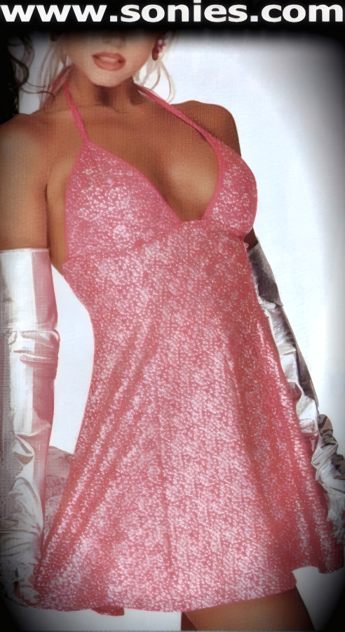 Kerinci Glitter Lycra Halter Mini Dress