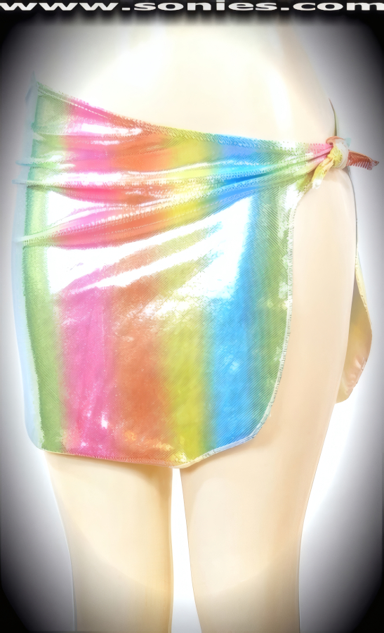 Lauren Glitter Rainbow Hologram Lycra Sarong