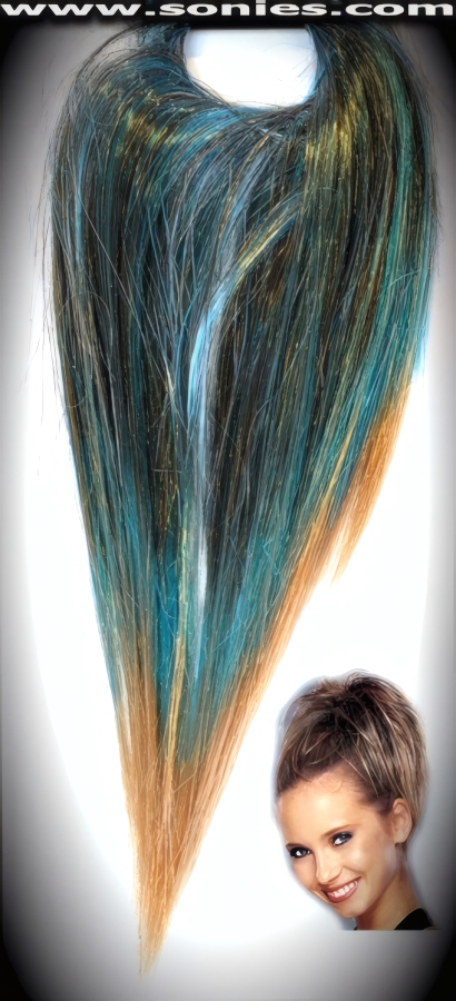 Ash Blonde/Bright blue ready-to-wear synthetic hairpieces