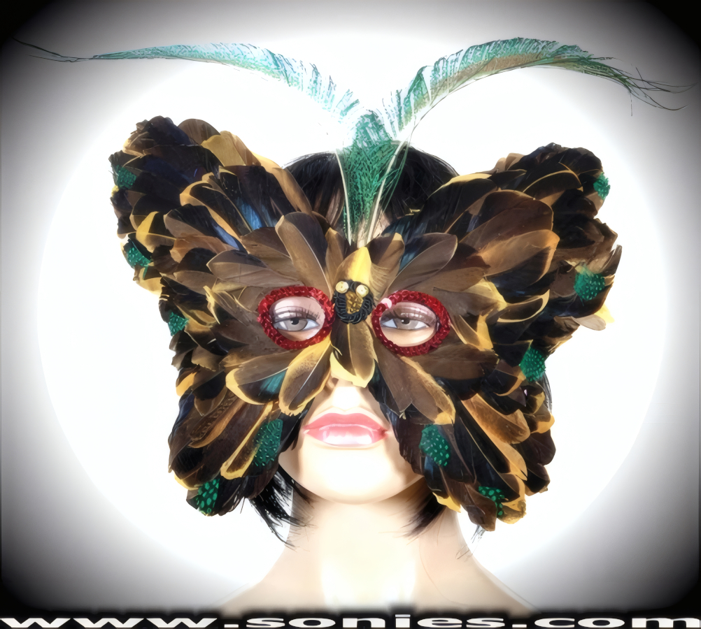 Create an impact in this Victoria Countess Feather Mask