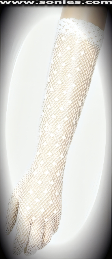 100% cotton crochet gloves with detail cuff finish