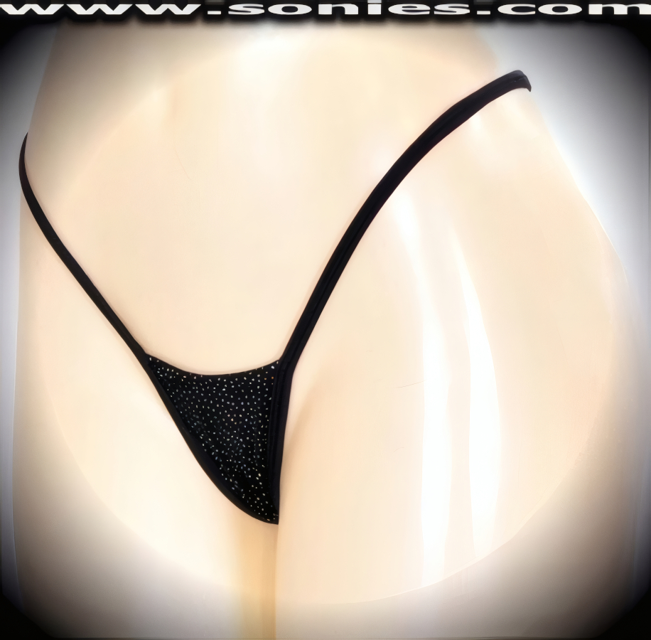 Ainianos glitter slinky Lycra center stage micro thong panty