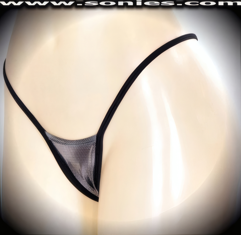 Anna Psychedelic Silver Lycra Micro Thong Panty