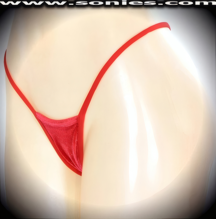 Atacazo Red Glitter Lycra Micro Thong Panty