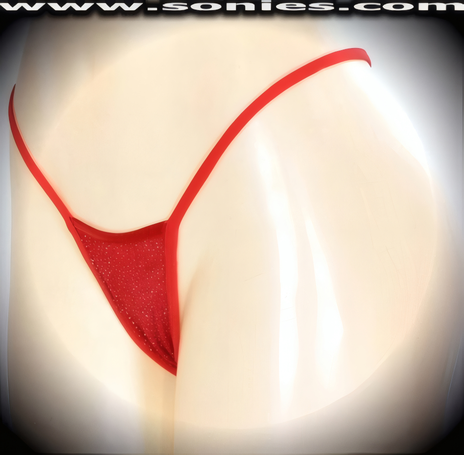Teresa Red Slinky Lycra Micro Thong Panty