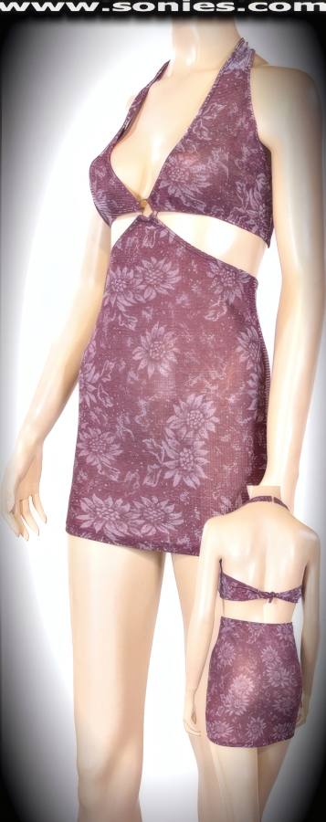 Jayne Floral Lurex Halter Micro-Dress