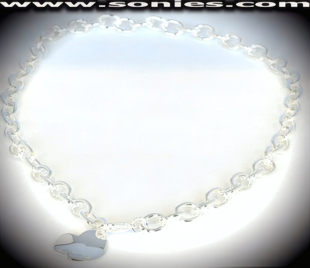 Amazing anodized silver Oval link necklace with