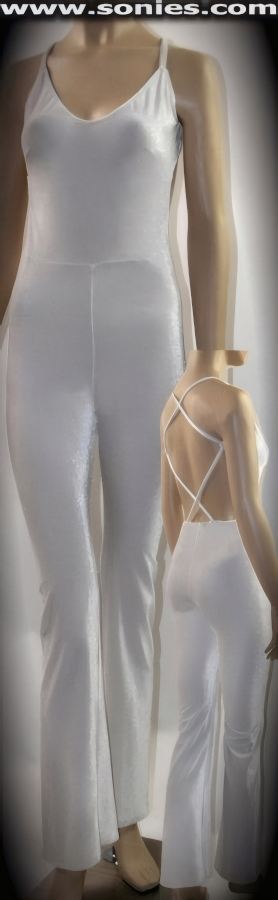 Arguita lustrous body tracing stretch velvet catsuit