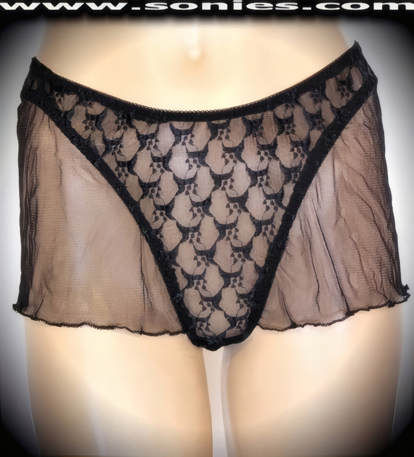 Anarawd Low-Rise Floral Lace Mesh Thong Panty