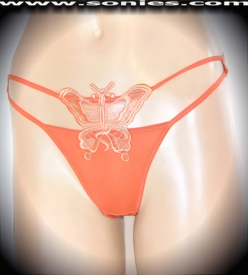 Balius Low-Rise Lycra Bikini Panty with Butterfly Embroidery