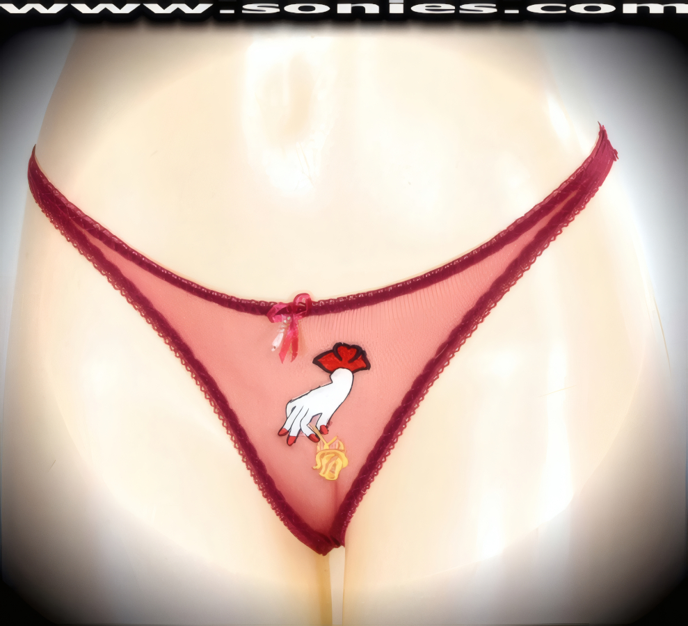 Devi Dance-Wear Low-Rise Mesh Thong with Rose Embroidery