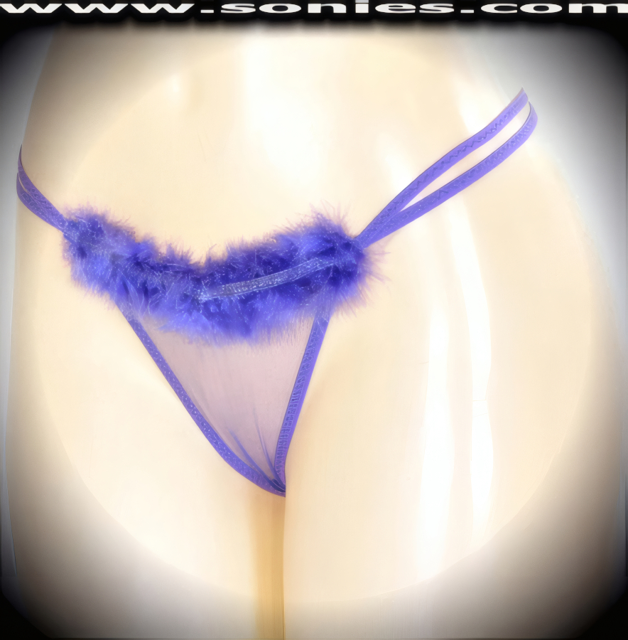 Parbat Low-Rise Mesh Marabou G-String Panty