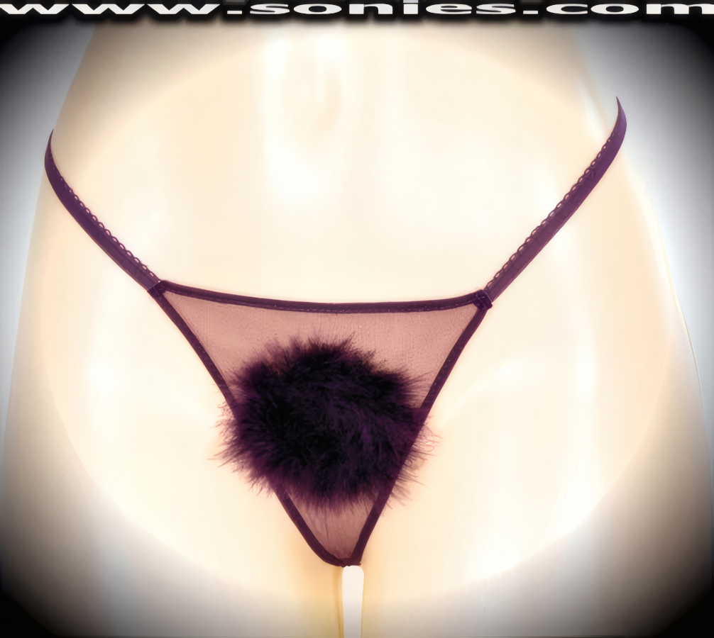 Baintha Low-Rise Mesh Marabou G-String Panty